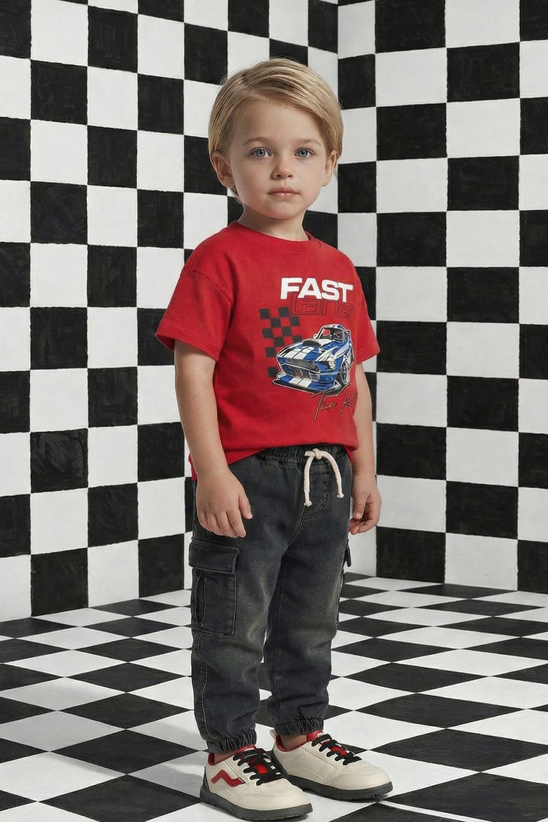 ديفاكتو بنطلون جينز كارجو اولادي جوجر فيت بجيب - Image 1